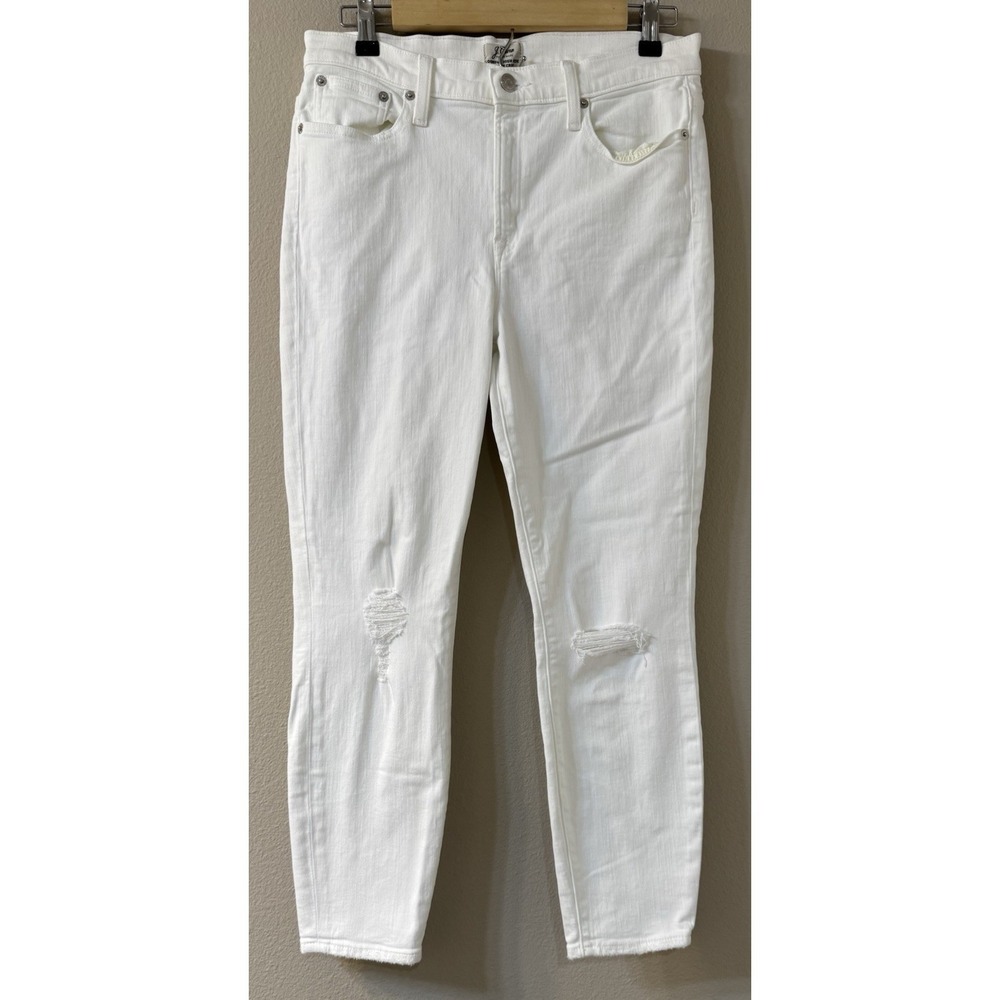 J Crew Lookout High Rise Skinny‎ White Jeans Women Size 30 Denim Jeans
